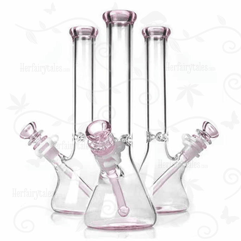 Hello Pinky Beaker ⋇ Pink ⋇ 10" Pink Glass Ice Bong