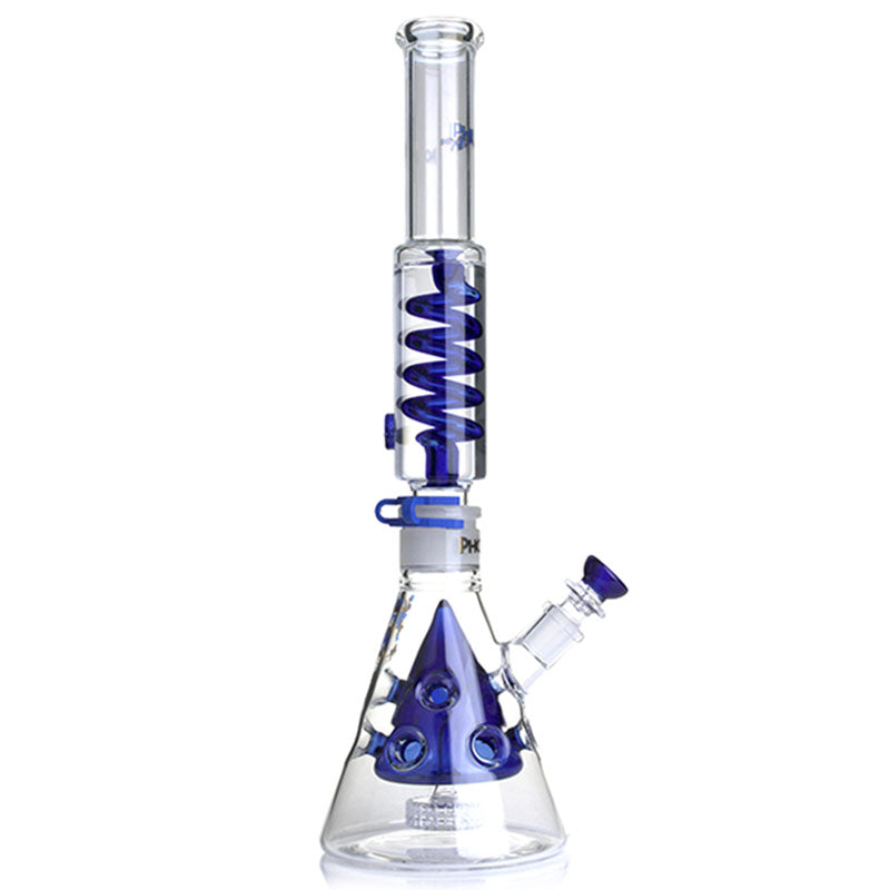 Frosted Showerhead ⋇ 3 Colors ⋇ 18" Floating Perc Glycerin Glass Bongs