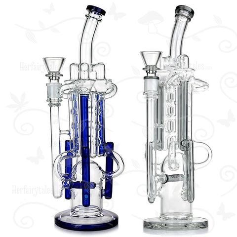 Heady Diffuser ⋇ 2 Colors ⋇ 14" Colored Reinforced Perc Bongs