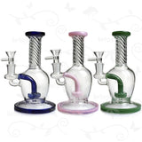Little Twister ⋇ 3 Colors ⋇ 6.5" Colored Perc Glass Bongs