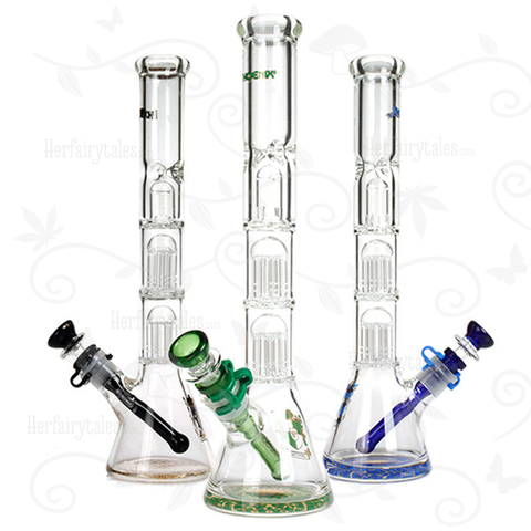 The Musketeers ⋇ 3 Colors ⋇ 14" Dual Perc Ice Bongs
