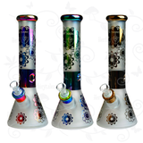 Plated Flower ⋇ 3 Colors ⋇ 12.5" Sandblasted Ice Glass Bongs