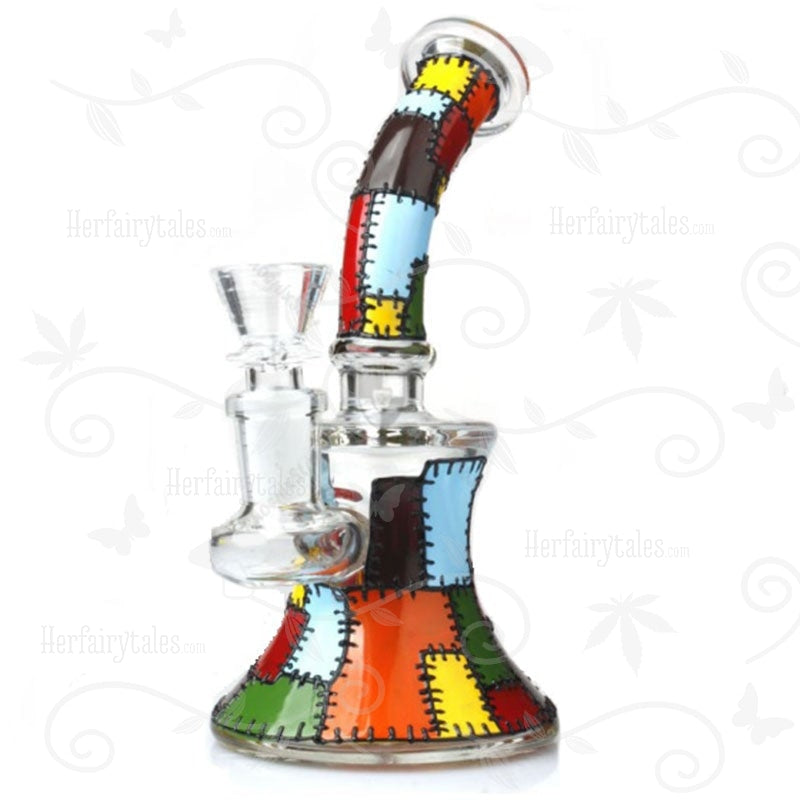 The Patcher ⋇ Multicolored ⋇ 7" Jigsaw Perc Glass Bongs