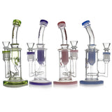The Pupils ⋇ 4 Colors ⋇ 9" Multicolored Recycler Perc Glass Bongs