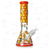 The Queen Bee ⋇ 13.5 Inch ⋇ 9mm Extra Thick Honey Bee Ice Glass Bongs