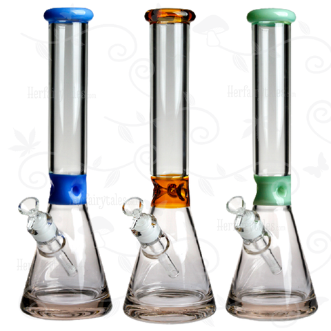 The Sleeker ⋇ 3 Colors ⋇ 15" Dual Colored Ice Glass Bongs