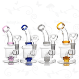 Tiny Showerhead ⋇ 4 Colors ⋇ 6" Colored Perc Glass Bongs