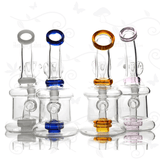 Tiny Showerhead ⋇ 4 Colors ⋇ 6" Colored Perc Glass Bongs