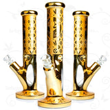 We Famous ⋇ 12.5 Inch ⋇ 7mm Thick Gold Ice Glass Bongs