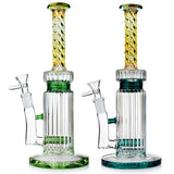 Copy of Youth Fountain ⋇ 2 Colors ⋇ 10" Fumed Inline Perc Twisted Glass Bongs